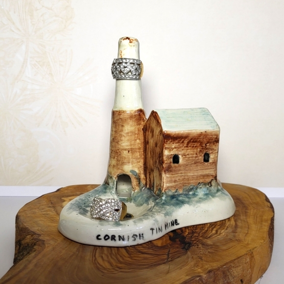 Vintage Duchy Pottery Ceramic Cornish Tin Mine vintage trinket tray  House - Picture 5 of 13